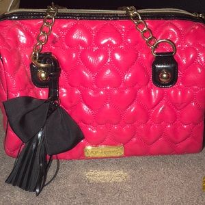 Pink and black Betsey Johnson bag